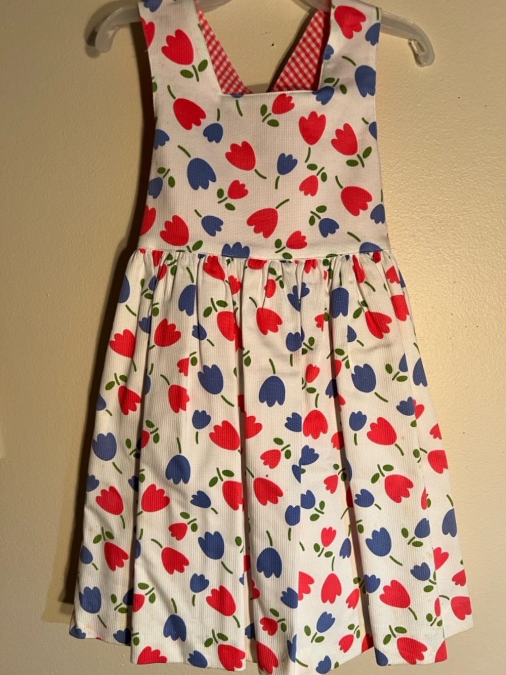 Vintage Blue Cardigan & Tulip Print Dress Set
